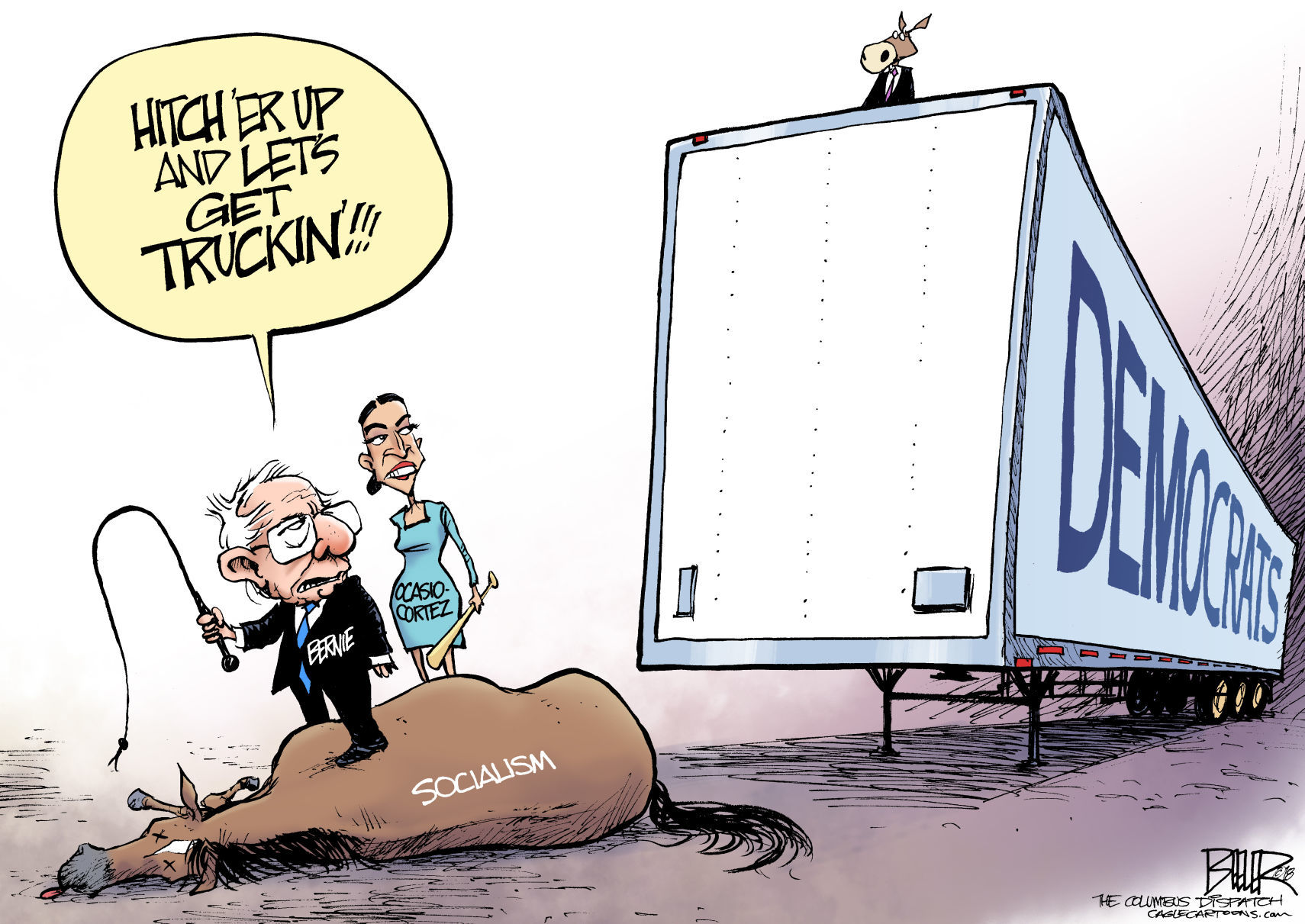 Democrats and Socialists by Nate Beeler, The Columbus Dispatch